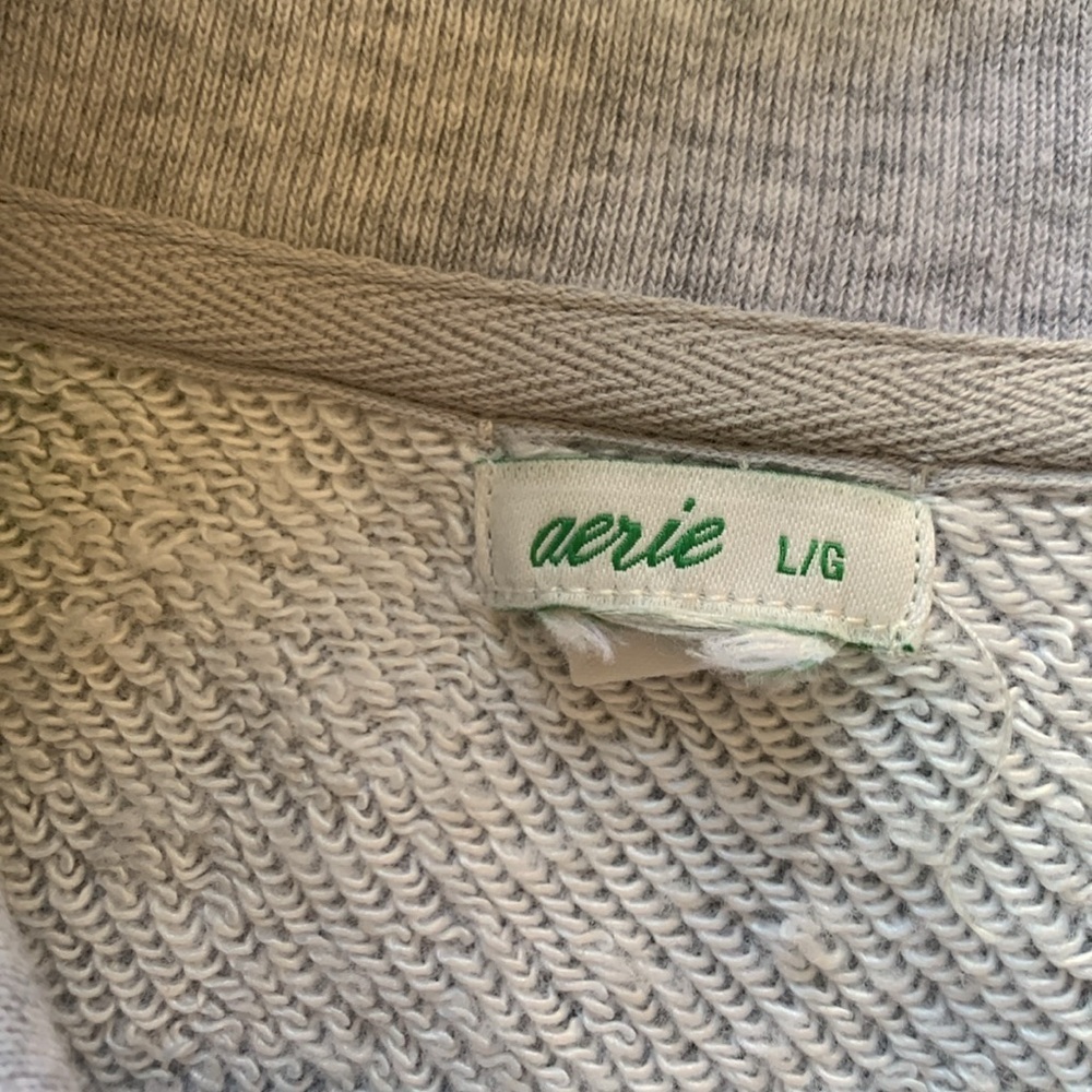 Aerie sz L camouflage 3/4 zip raw hem pullover - Picture 3 of 6
